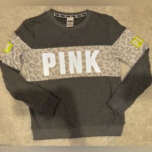 Victoria’s Secret Pink Reflective Grey Leopard Print sweatshirt